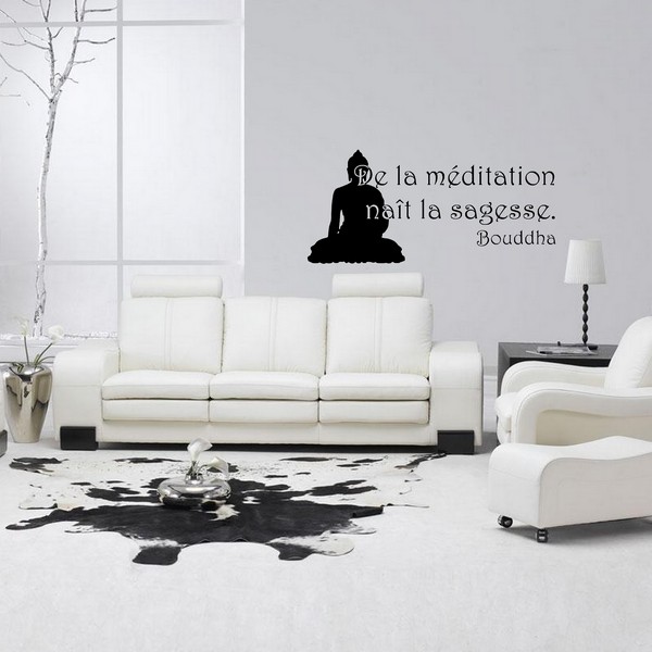 Voorbeeld van de muur stickers: De la Méditation naît la Sagesse